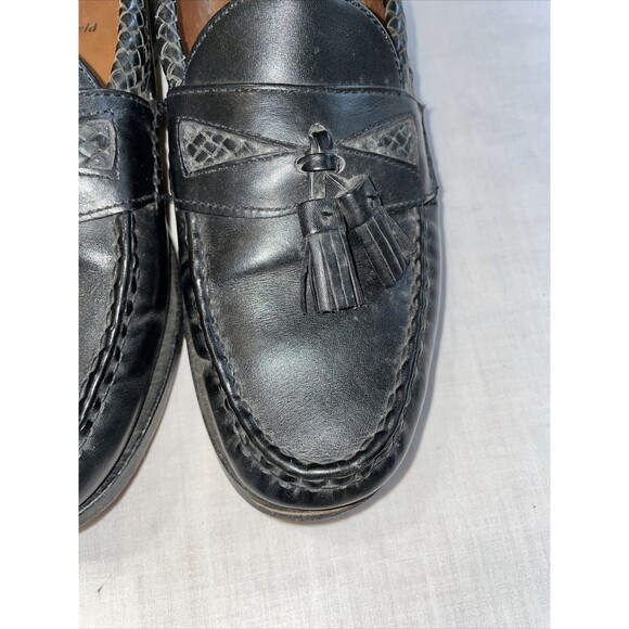 Allen Edmonds Maxfield Dress Loafers Mens Size 9 C Black Leather Tassels Weave main image 5